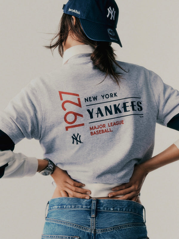 Yankees Serif Hat - Navy/White