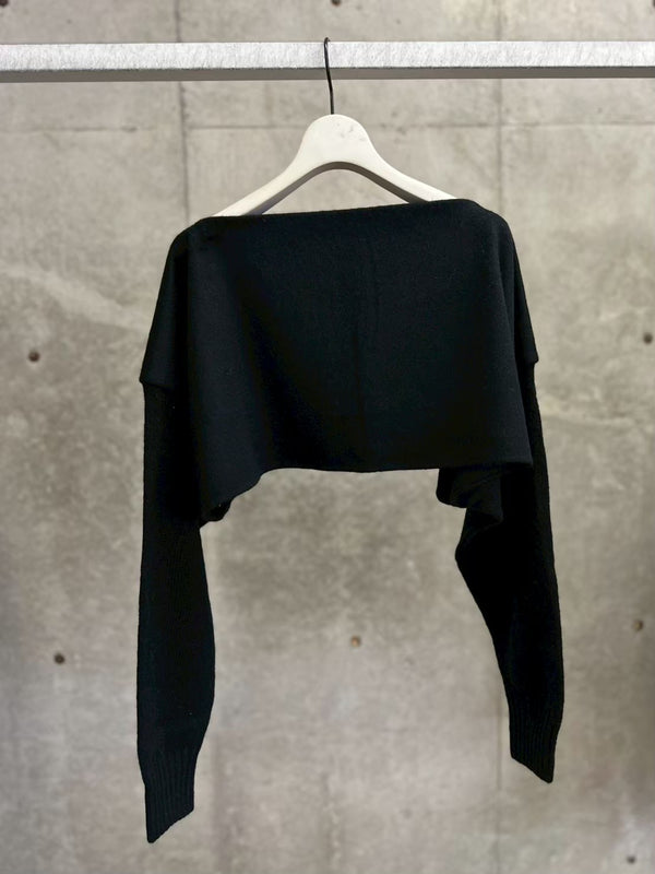 【A0077】CROPTOPSCARF CASHMERE BLACK