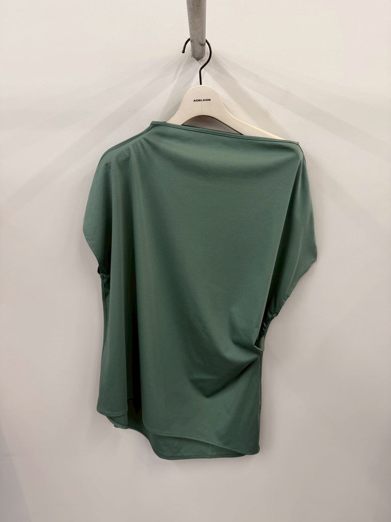 【034-026-CT017】SIDE TUCK COTTON TOPS GREEN