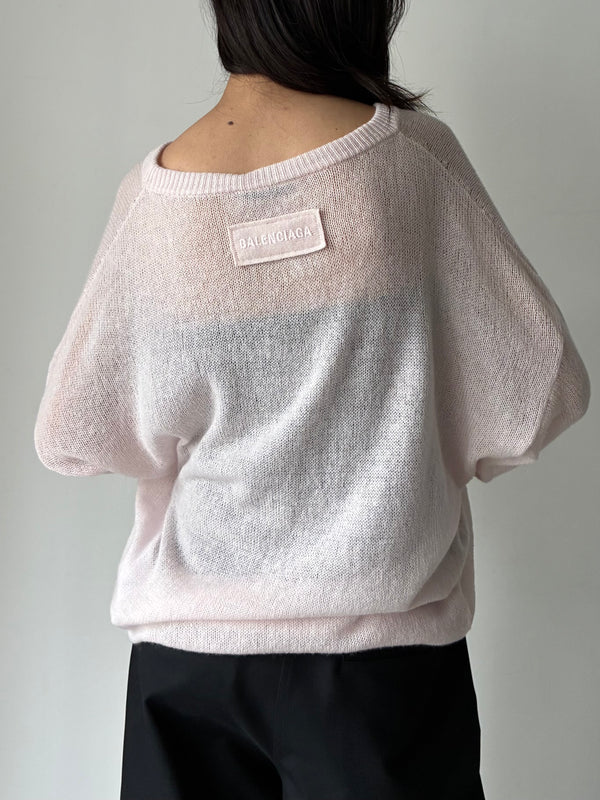 BOXY FOIL JUMPER PINK
