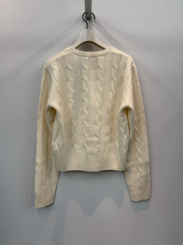 SRC CABLEKNIT CASHMERE CARDIGAN WHITE