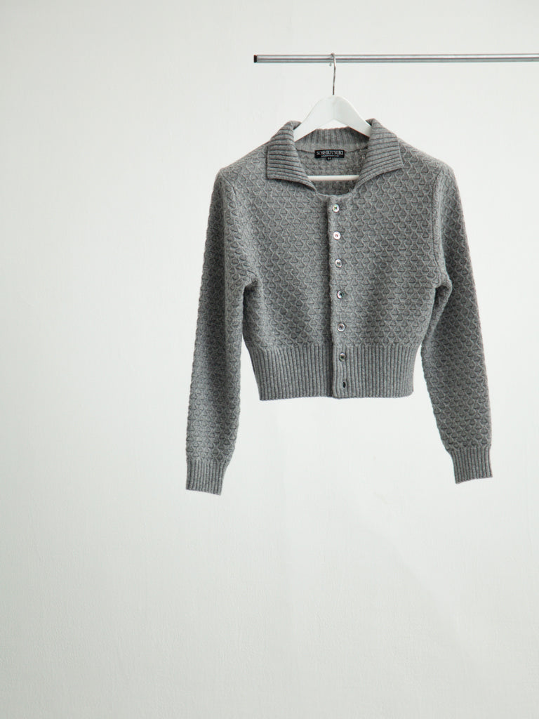 【S26AW28KNT】SHORT KNIT CARDIGAN GREY
