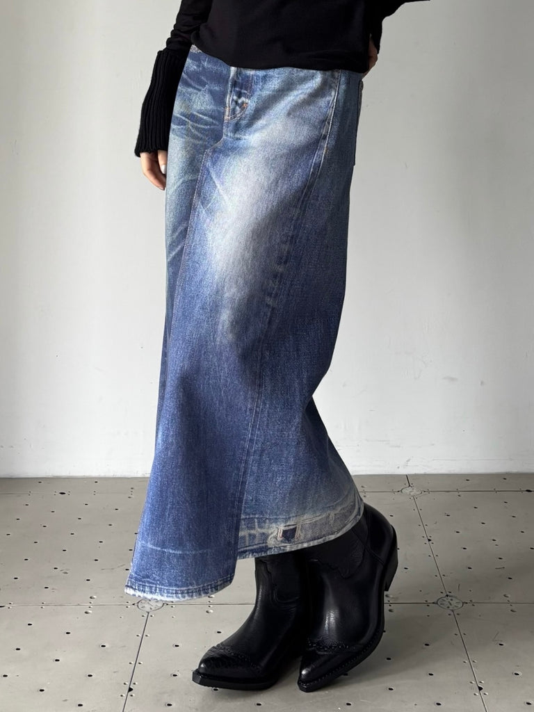 【W4265CAZ】CRAFT SKIRT BLUE