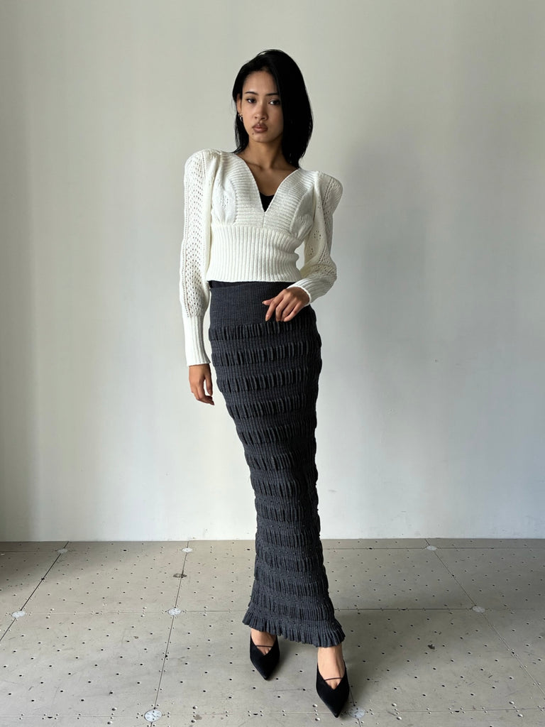 スカート FETICO MESH KNIT MAXI SKIRT FETICO MESH KNIT MAXI SKIRT Mesh Knit Maxi Skirt