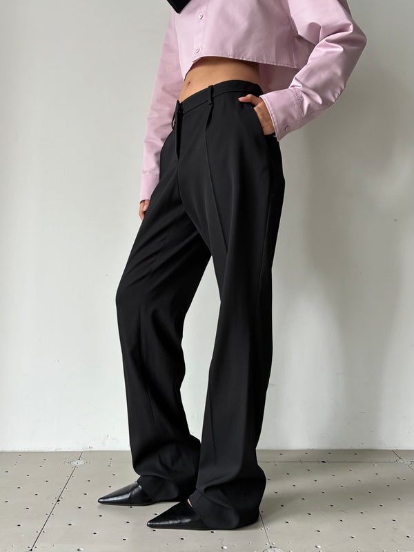 SLIM TAILOED PANTS BLACK