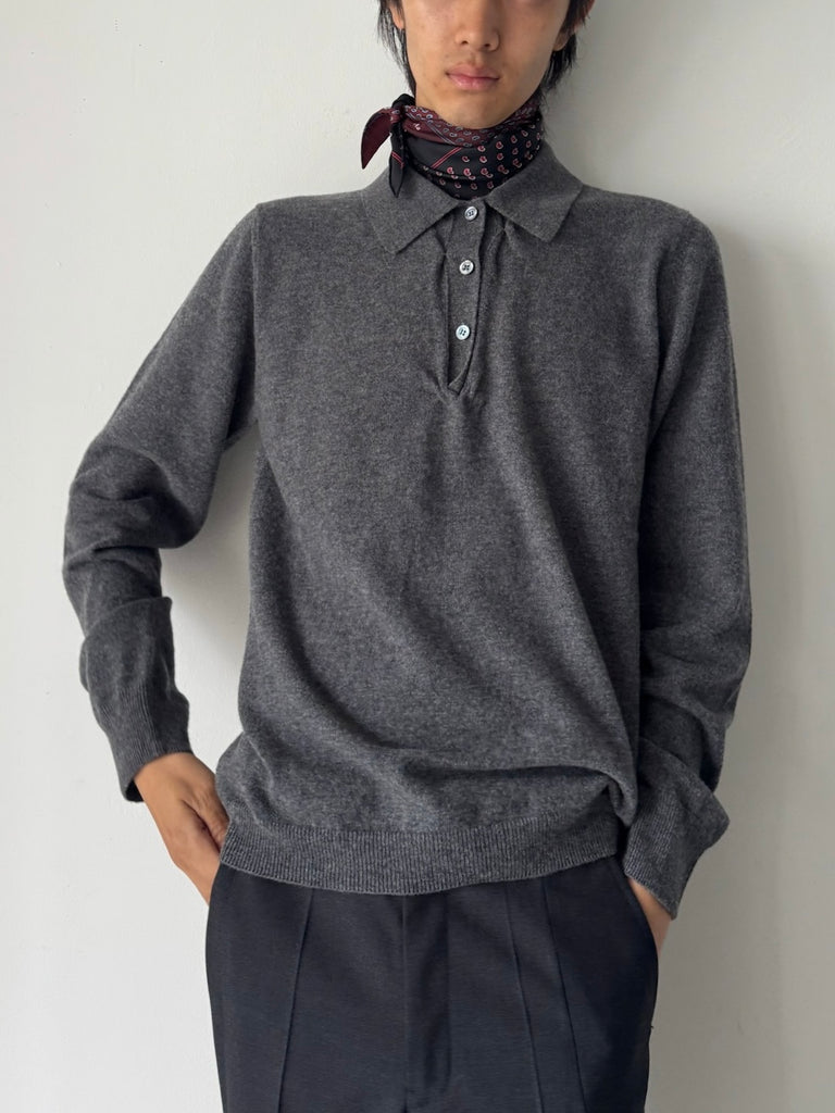 【S51GL0083 M13302859】TWIST LAMBSWOOL POLO GREY