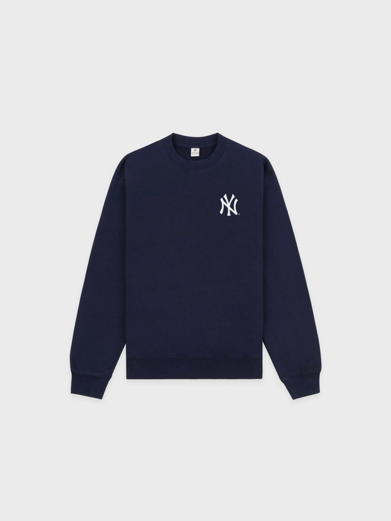 Yankees Serif Crewneck - Navy/White