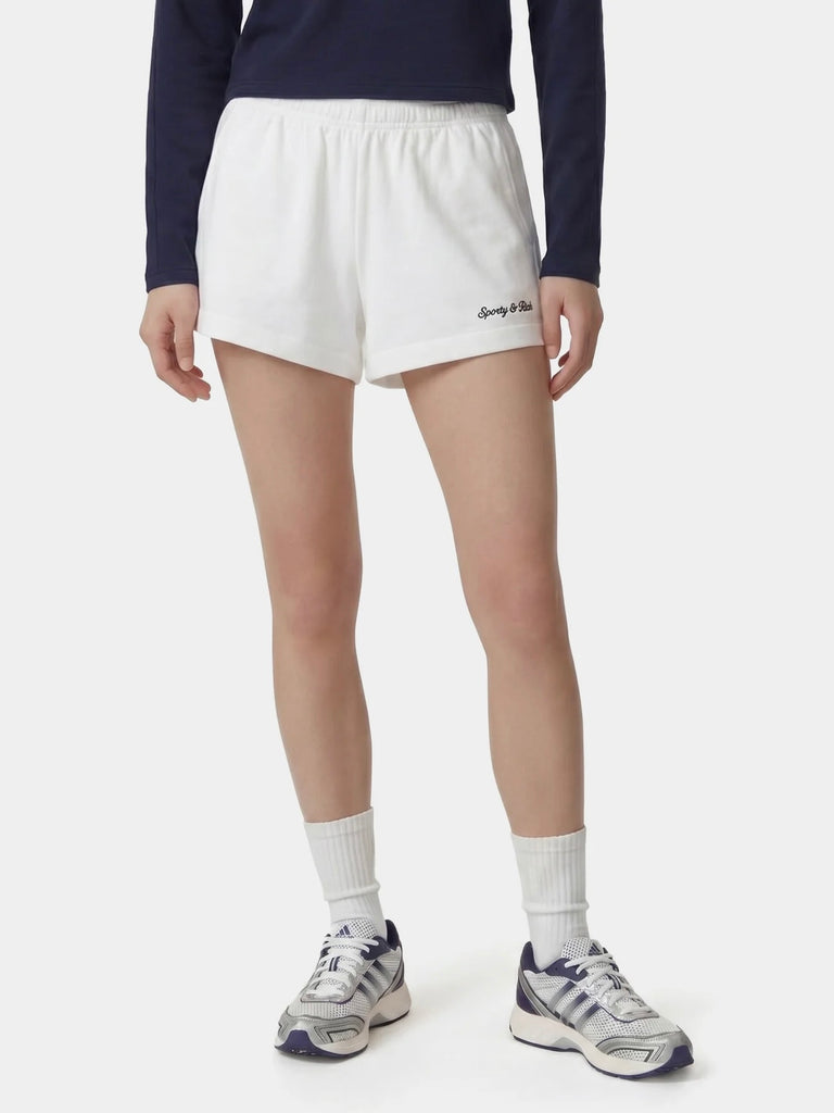 【33SR04SH03775325WH01】Syracuse Embroidered Disco Short White