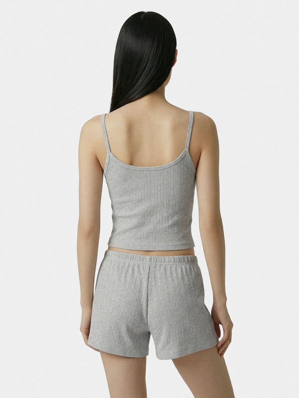 【33SR02TO11076326GY03】Signature Logo Pointelle Tank GREY