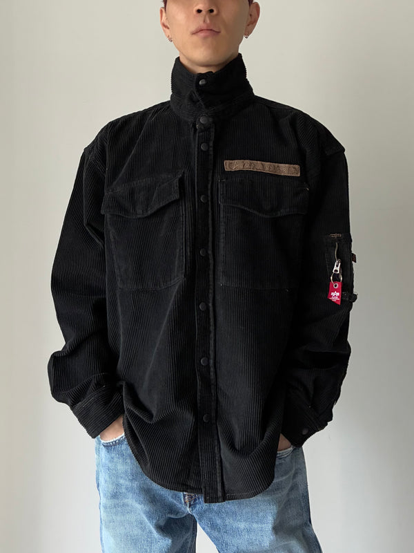 SPRAYED CORDUROY SHIRT GREY