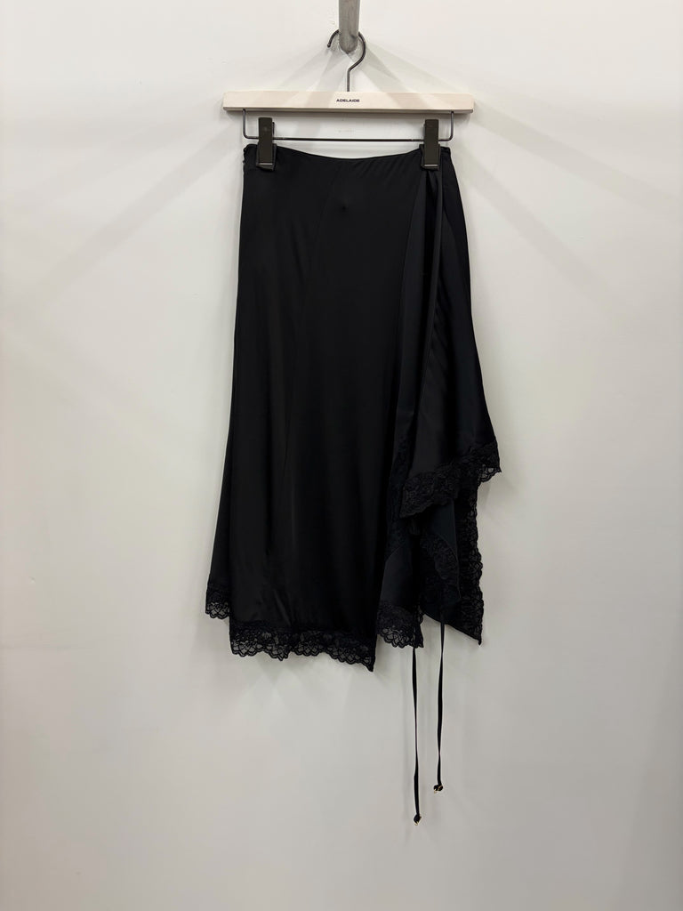 【WH27SK128B】REWORKED SLIP SKIRT BLACK