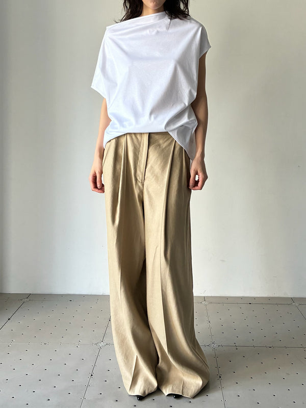 【034-026-CT017】SIDE TUCK COTTON TOPS WHITE