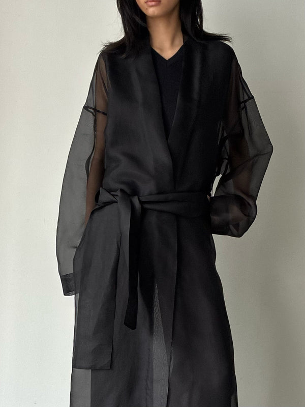 LISSE BELTED COAT BLACK