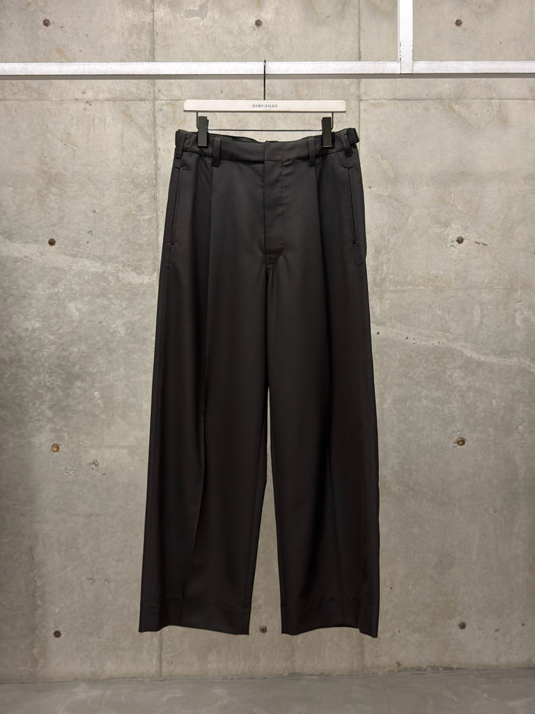 【PA1332 LF414】SINGLE PLEAT TAILORED PANTS BROWN