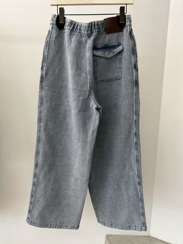 DENIM DRAWSTRING TROUSERS AF BLUE