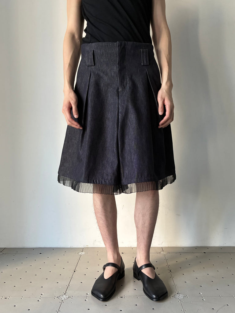 【 NP09-PC02】RIBBON SHORTS INDIGO