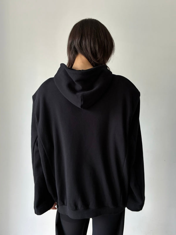 【S6-M-1028】HOODIE JACKET BLACK
