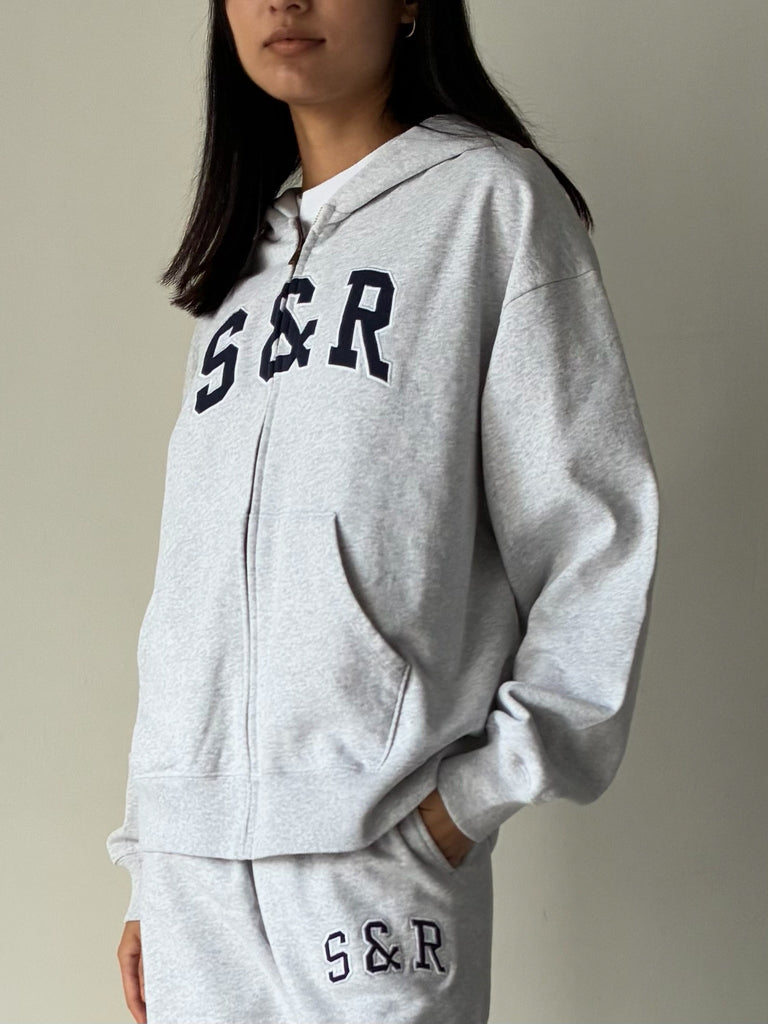 S&R IVY ZIP HOODIE GREY