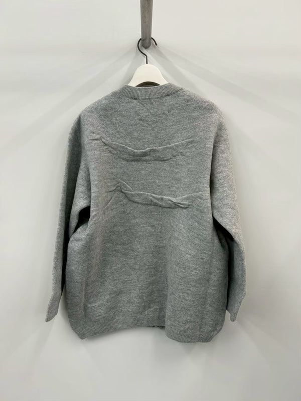 DISTORTED CARDIGAN GREY