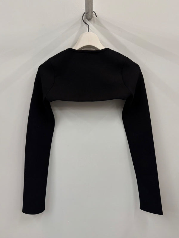 AC KNIT CROPPED CARDIGAN BLACK