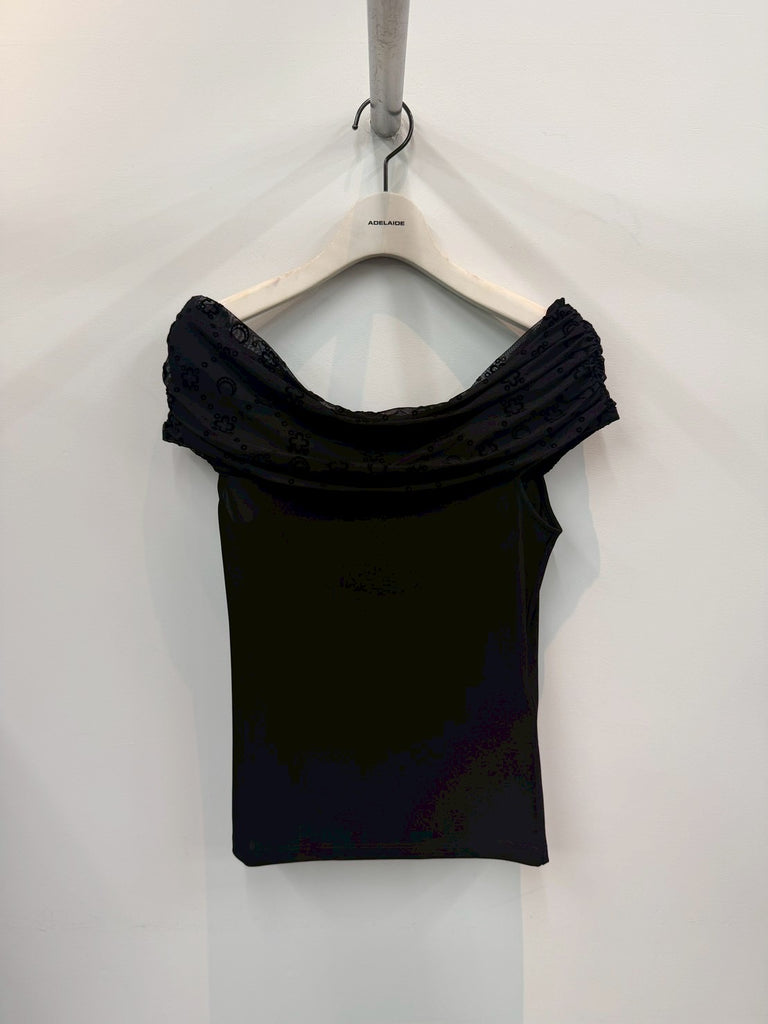 【WTO509ACJER0022】JERSEY BUSTIER TOP BLACK