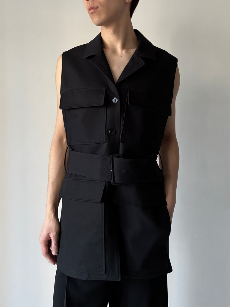 UTILITY BELTED VEST BLACK