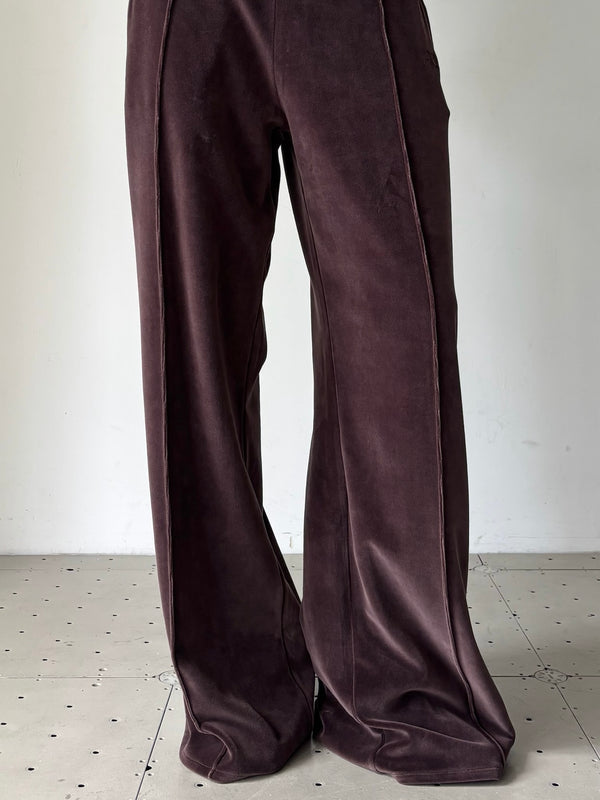 【326JPA703JS0303】VELVET TRACKSUIT SWEATPANTS BROWN