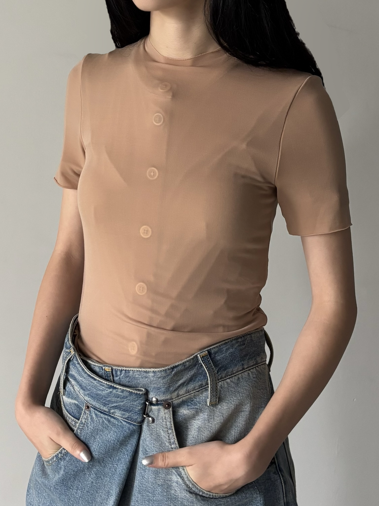 【S29GC0321M20274121】FUSION JERSEY T-SHIRT BEIGE