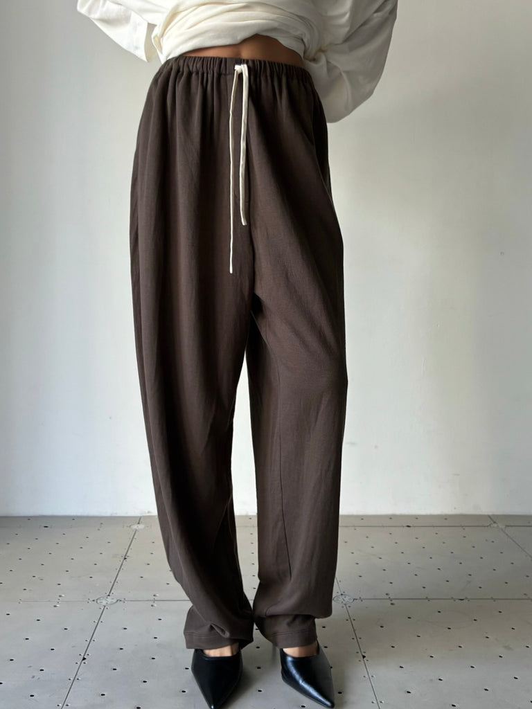 【34GS01TROUSERS10】TROUSERS BROWN