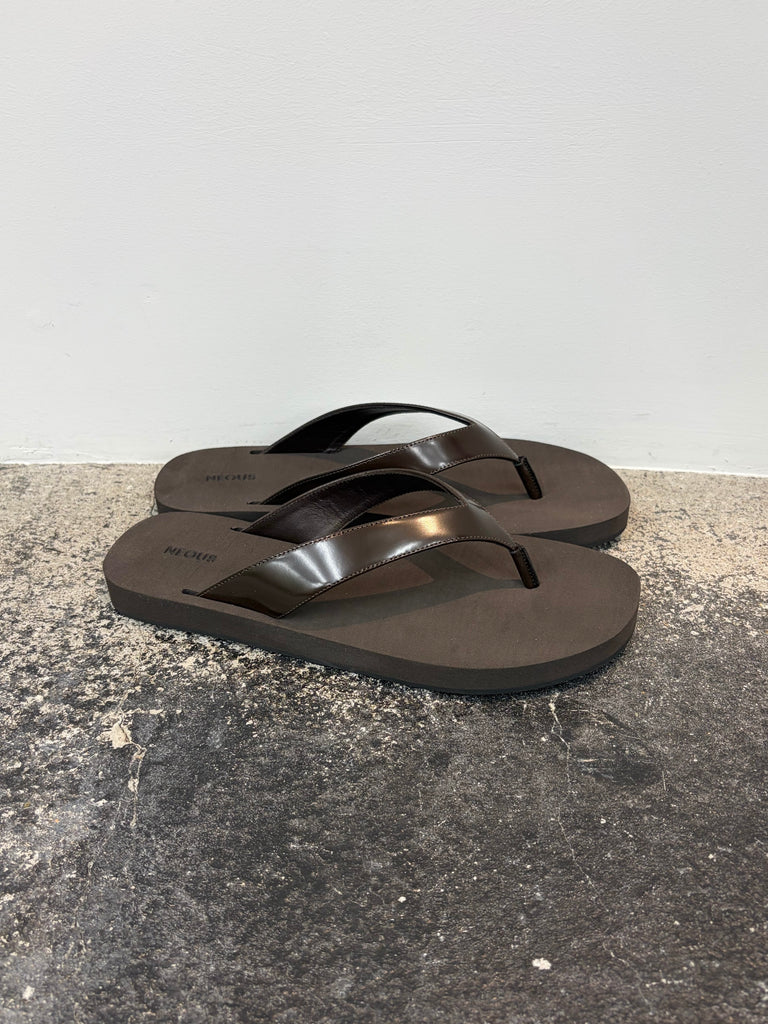 【34NE0100523AS23】FLEGE LEATHER FLATS BROWN