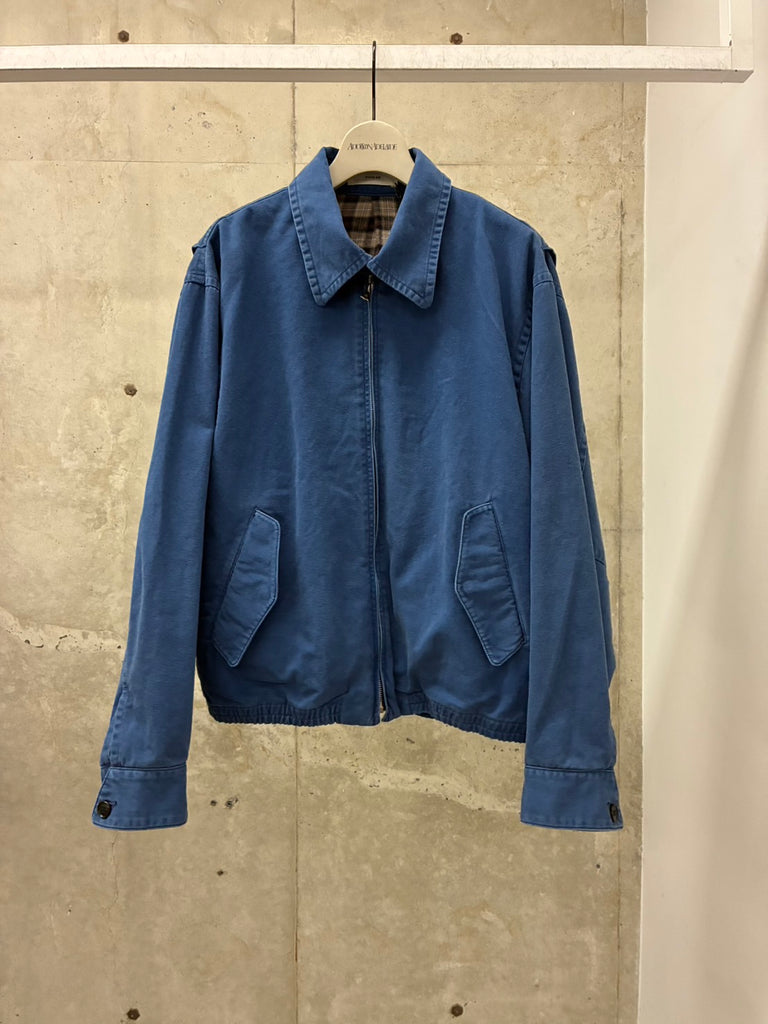 LEON DRIZZLER JACKET IN BRUSHED COTTON & CASHMERE BLUE