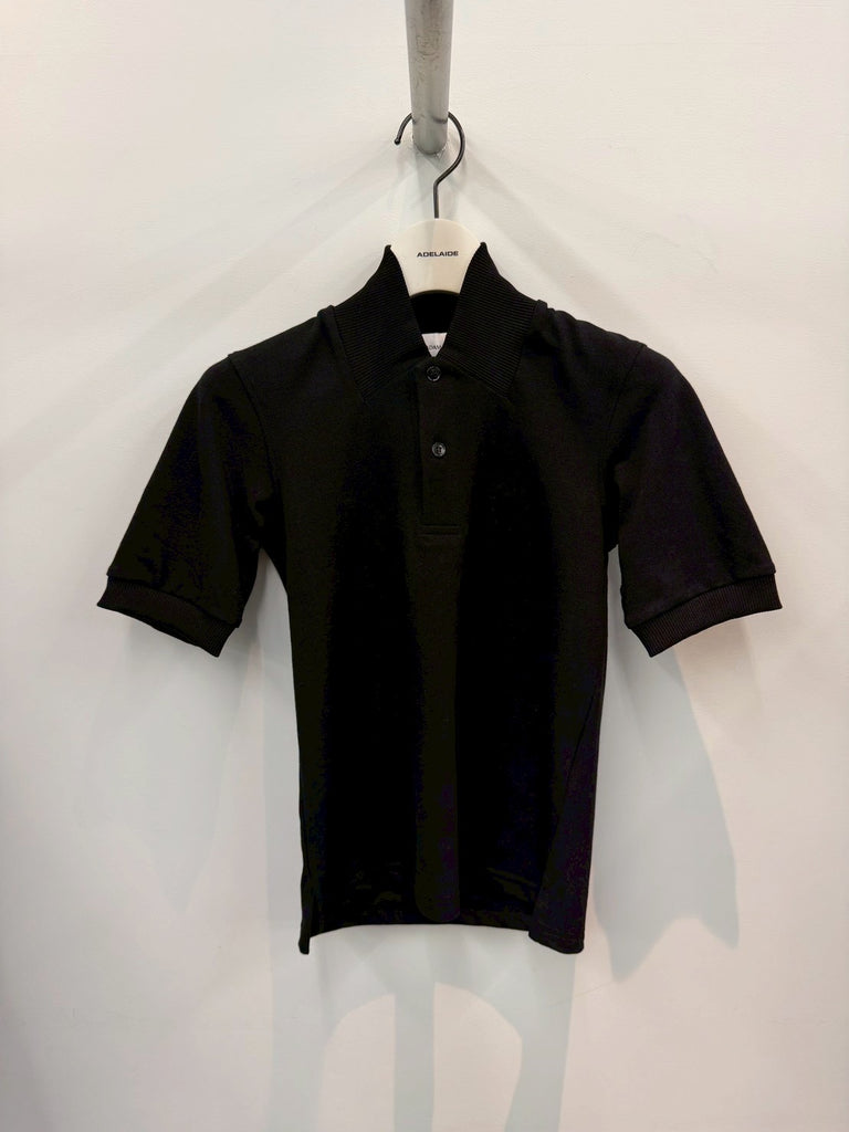 【S6-M-3038】FLAT POLO BLACK