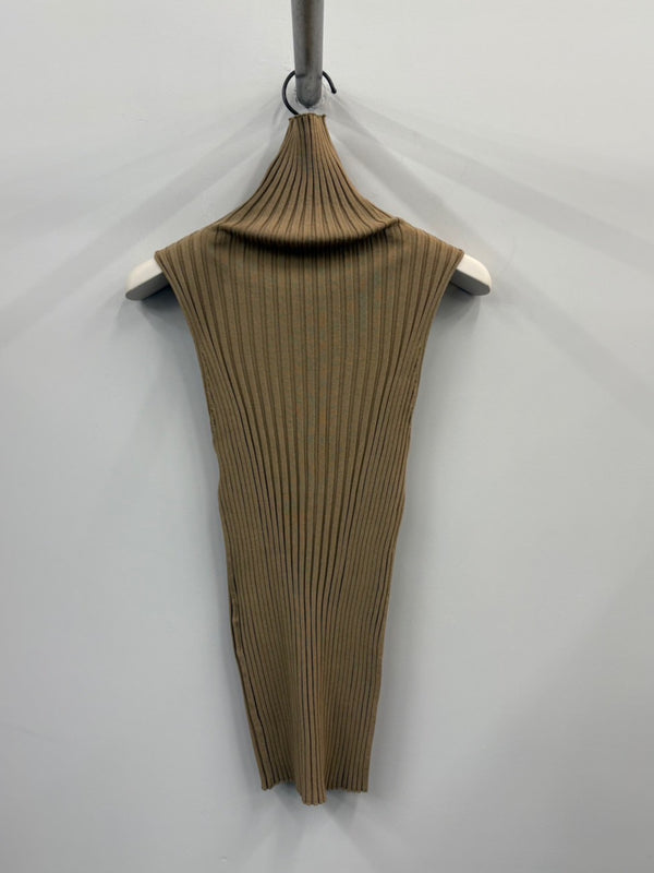 WOOL SILK RIB KNIT BEIGE