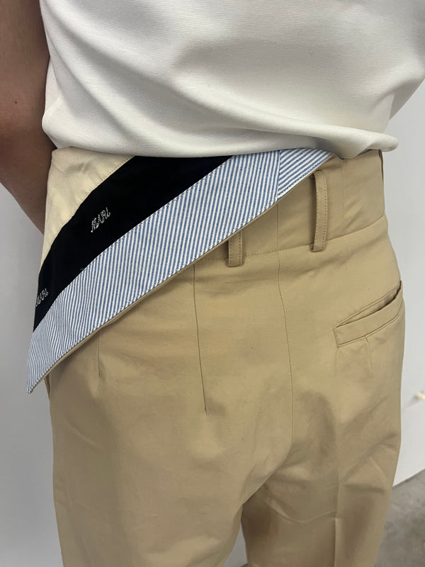 FOLDED BELT TROUSERS BEIGE