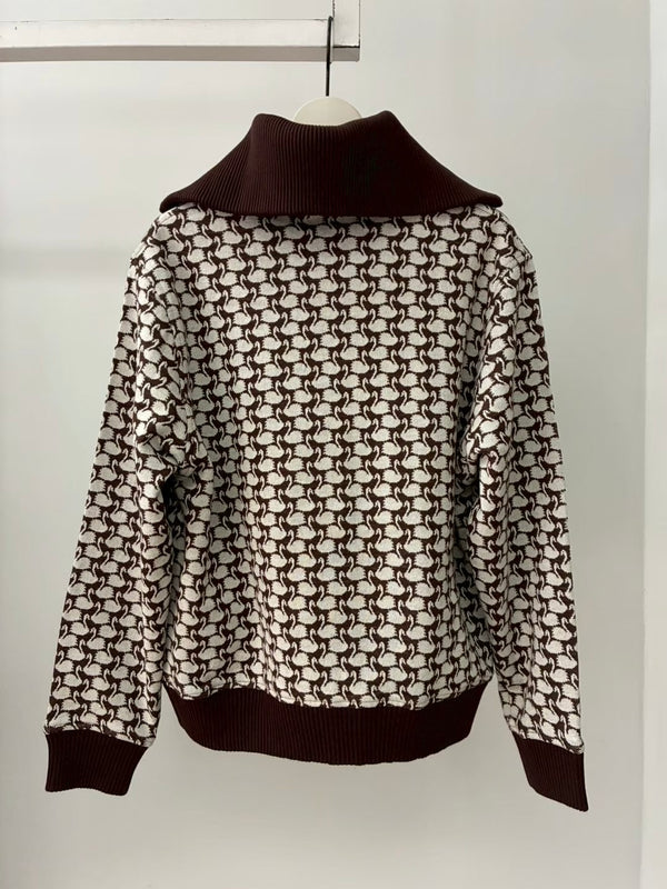 SWAN MONOGRAM TRACK JACKET BROWN