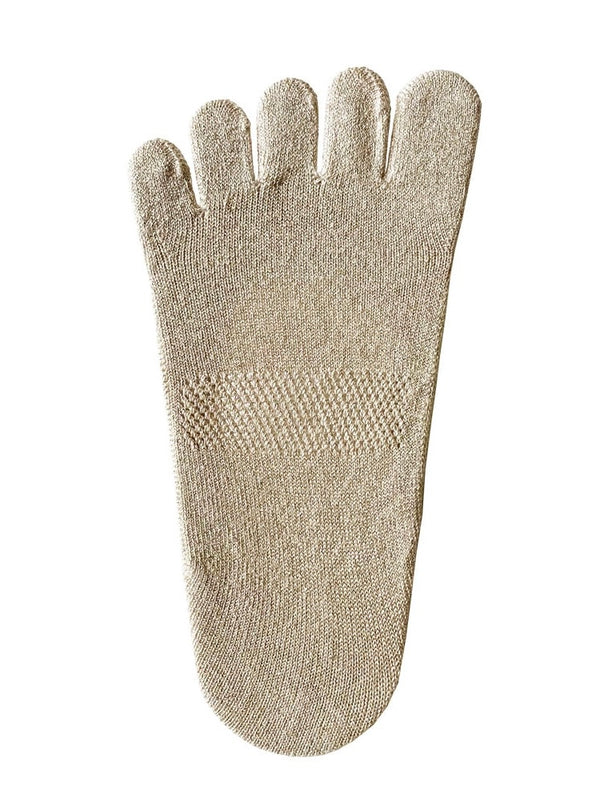 シルクラメ5本指カバーソックス BEIGE