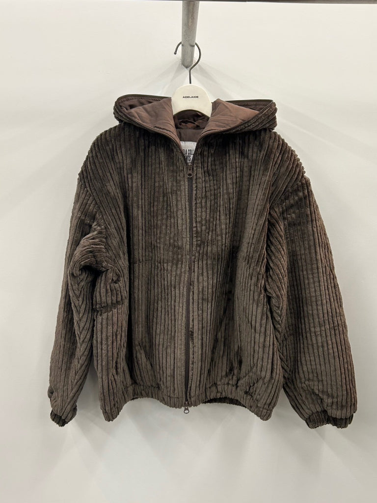 NO.216 CORDUROY PUFFER ZIPPER JACKET BROWN