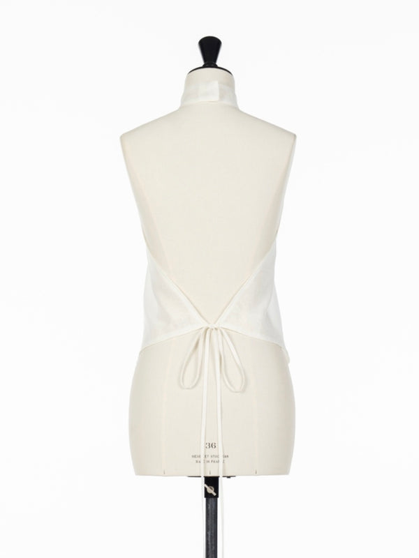 SHEER HALTER TOP WHITE