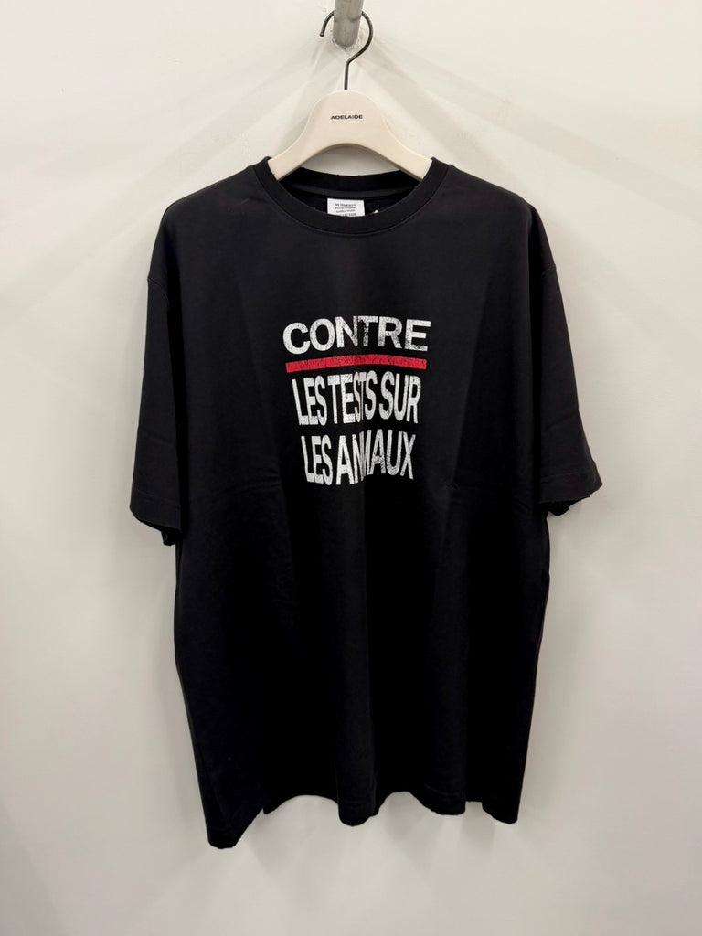【MH27TR218B】ANIMAL RIGHTS REGULAR T-SHIRT BLACK