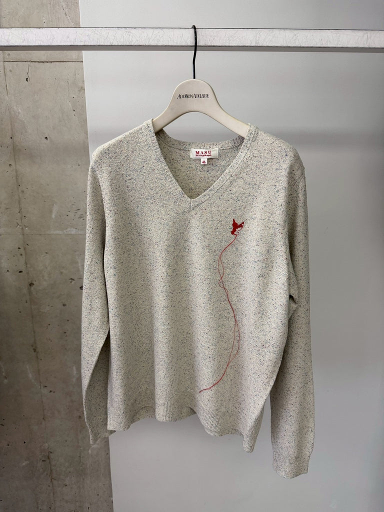 SILK NEP SWEATER WHITE