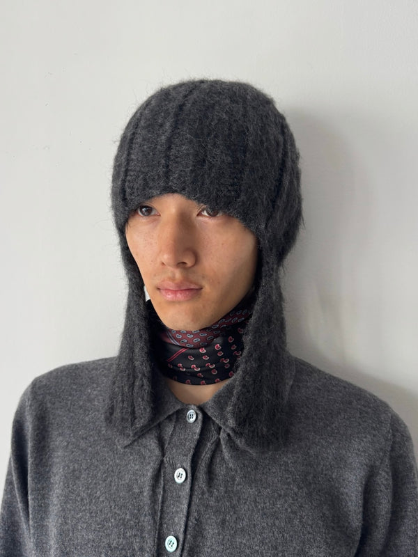 【S50TB0023 M13314855M】RIBBED MEANIE CHARCOAL
