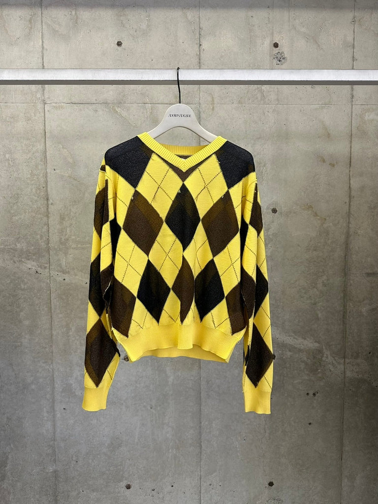 REVERSED ARGYLE SWEATER YELLOW