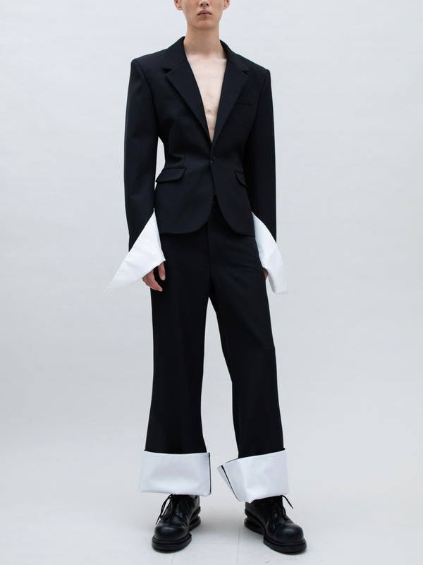 STRUCTURED OPEN CUFF JACKET BLACK