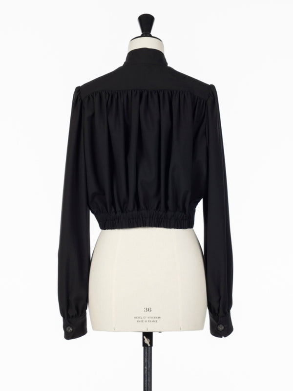 【FTC262-0205】FRINGED TIE BLOUSON BLACK