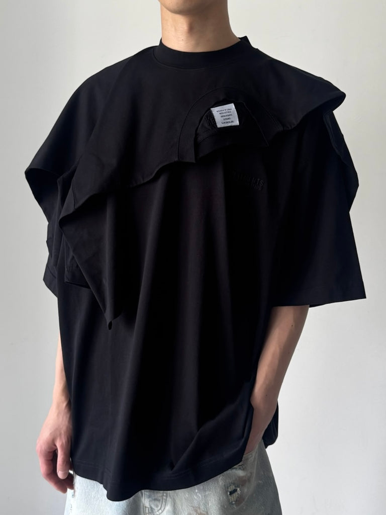 DOUBLE LAYERED T-SHIRT BLACK