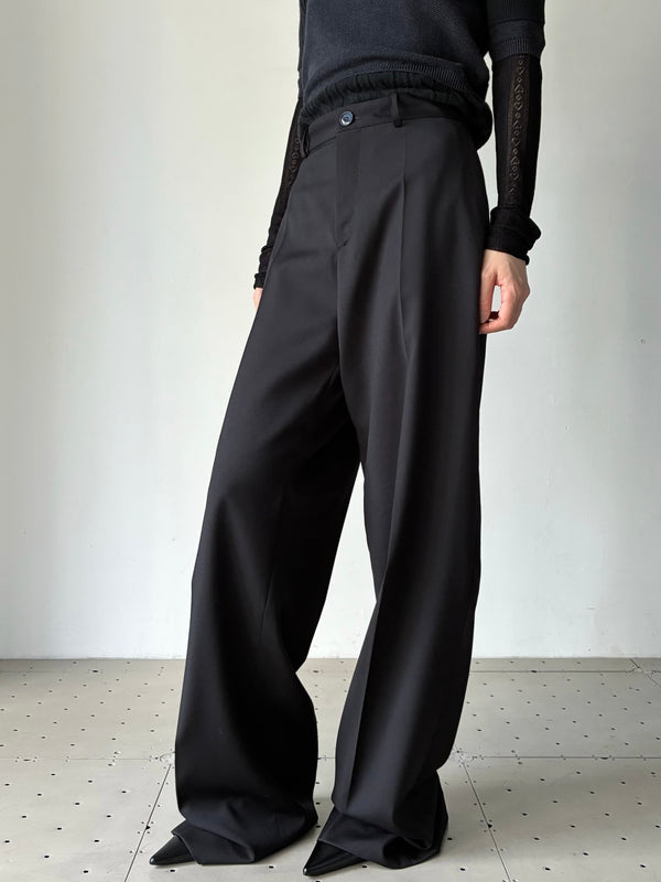 【S4-M-5001】CLASSIC WOOL PANTS BLACK