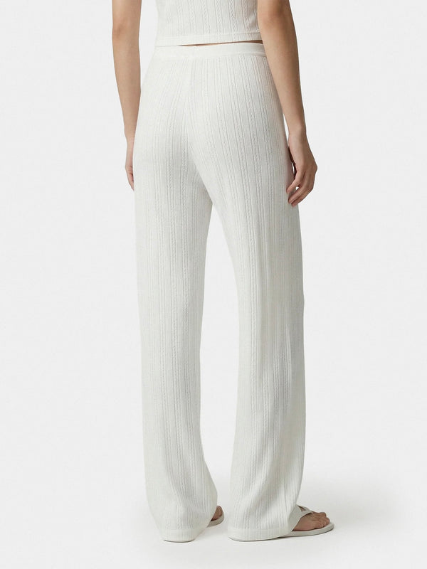 【33SR02PA06876326WH01】Signature Logo Pointelle Trousers WHITE