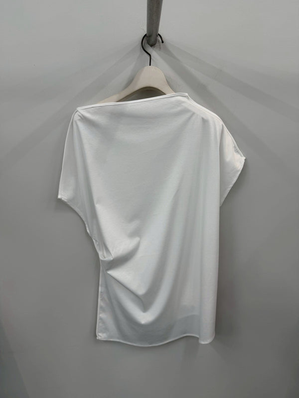 【034-026-CT017】SIDE TUCK COTTON TOPS WHITE