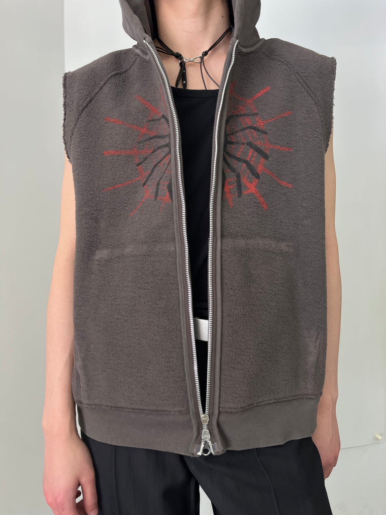 MOTOR HOOD VEST BROWN