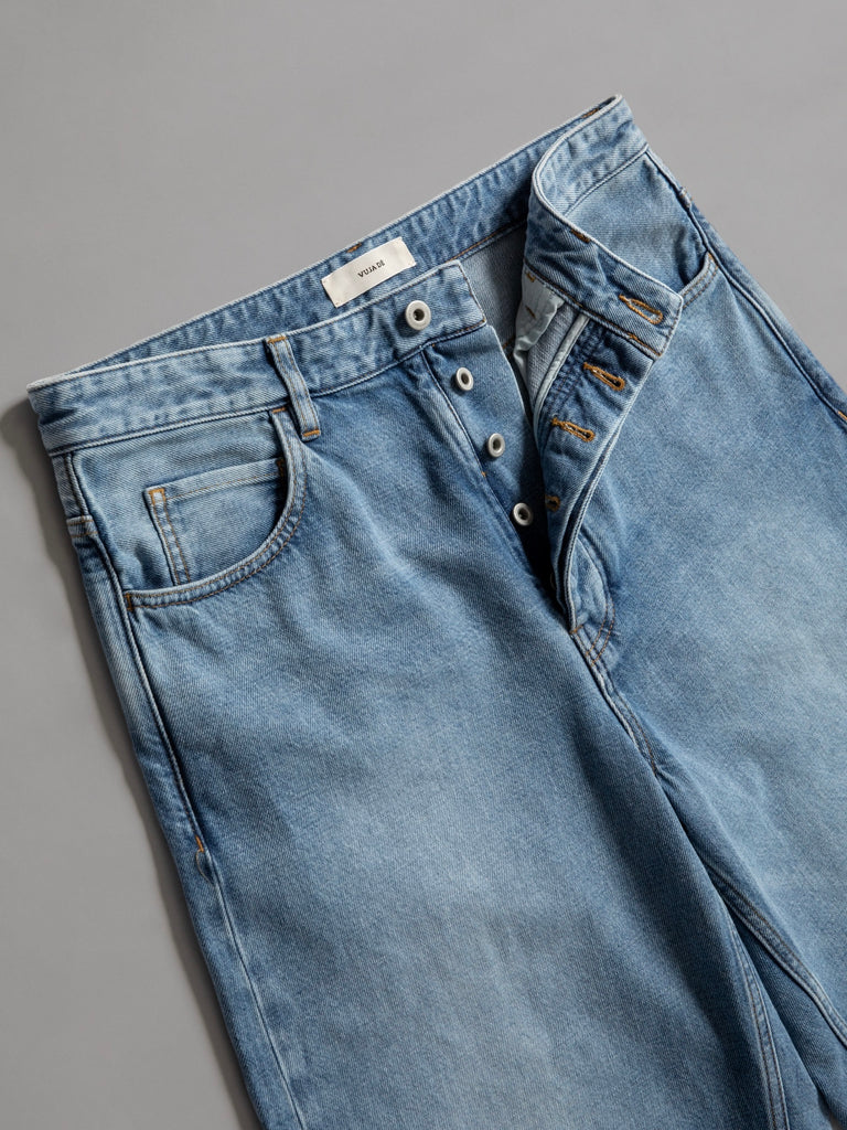 VUJA DE (ヴジャデ) | STEVE WIDE-LEG DENIM JEANS LIGHT BLUE